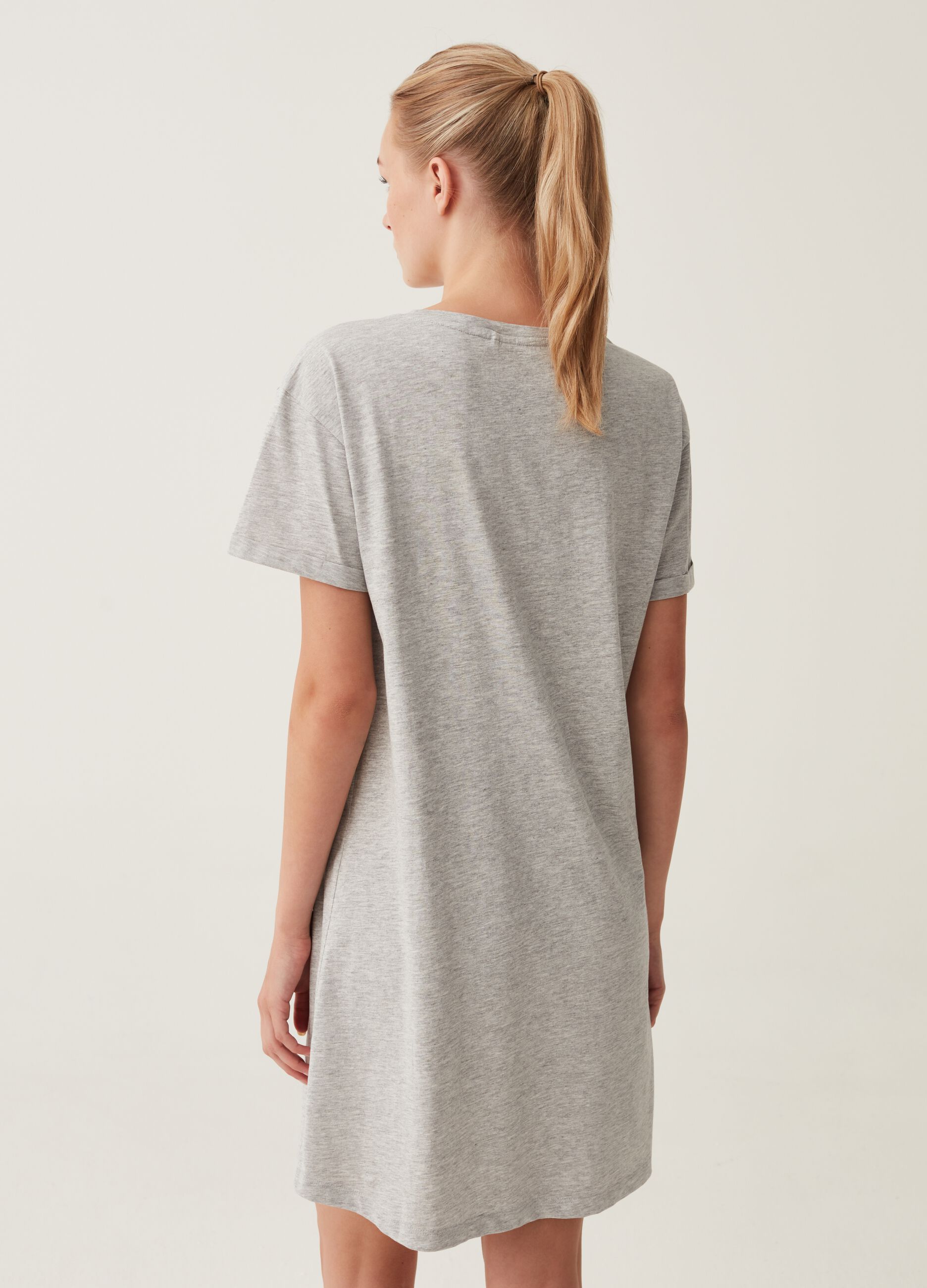 Camicia da notte con stampa lettering_2