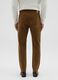 Brown stretch cotton and corduroy slim fit trousers_2