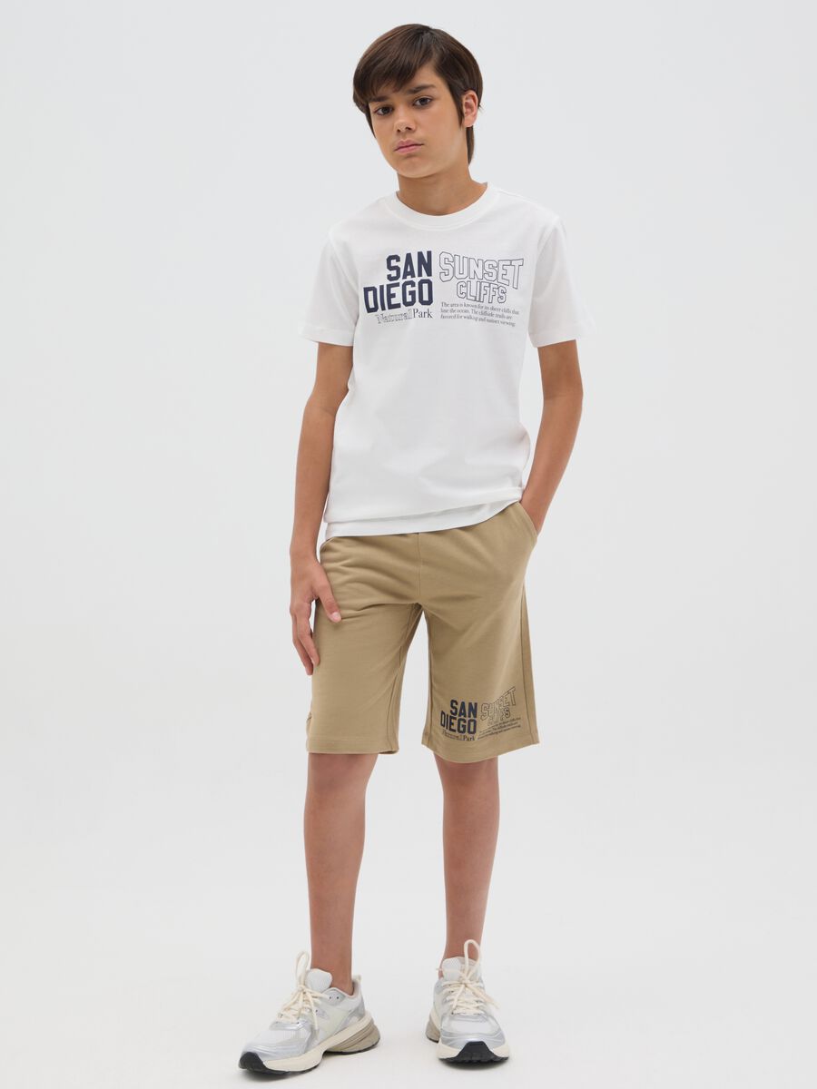 Beige pure cotton shorts for OVS Kids_0
