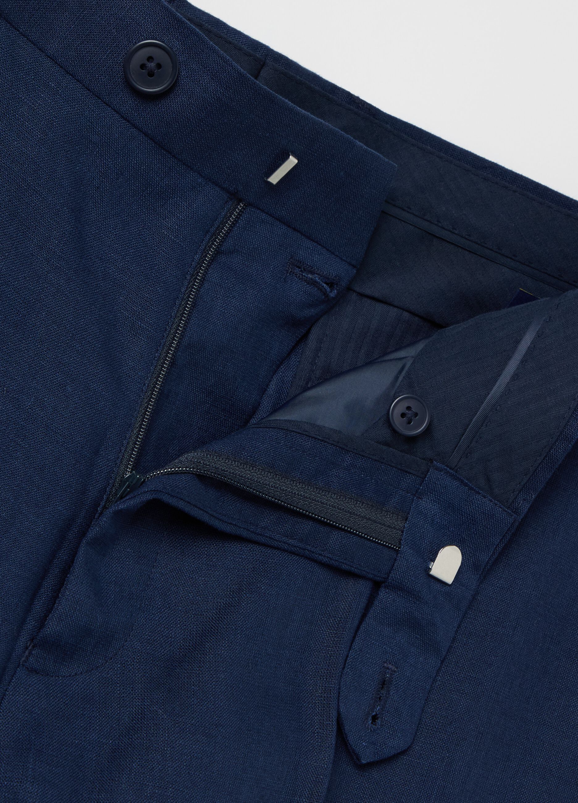 Pantalone chino oversize in lino Plus Size