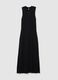 Black sleeveless fitted long dress_4