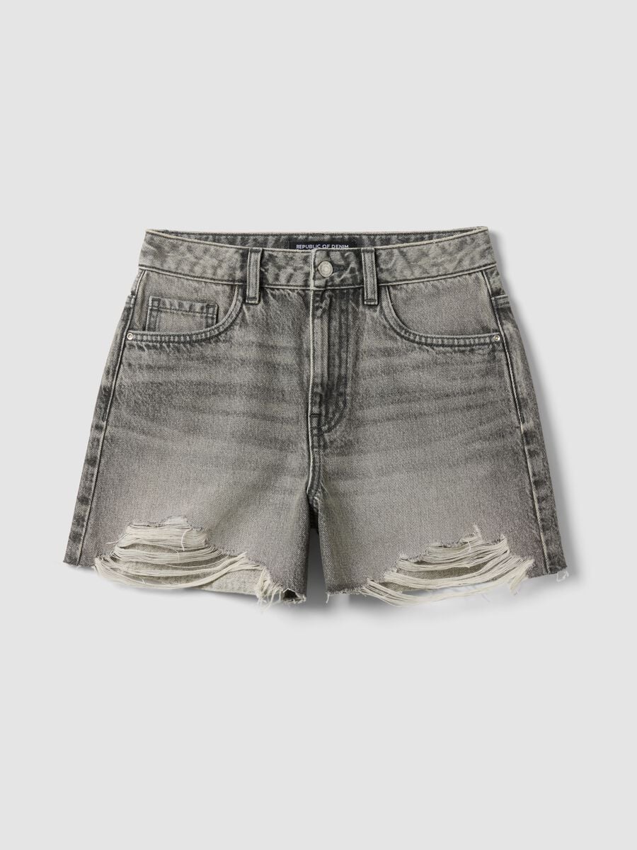 Grey pure cotton shorts_4
