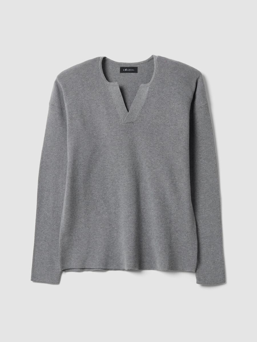 Grey cotton-blend regular-fit Henley top_0