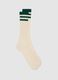 Beige stretch cotton tennis socks_0