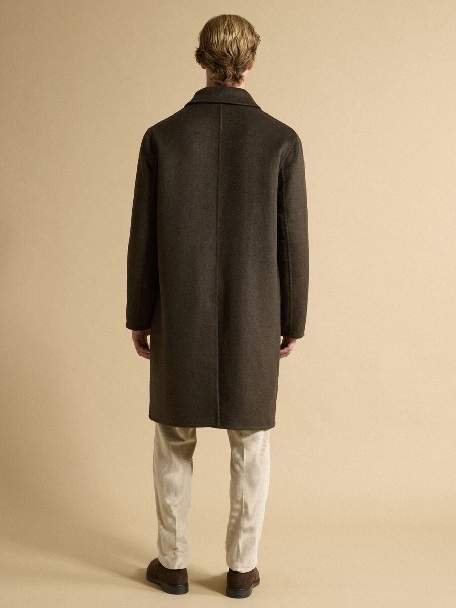 Cappotto verde in misto lana e viscosa regular fit_3