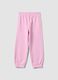 Pink pure cotton regular-fit joggers for girls_0
