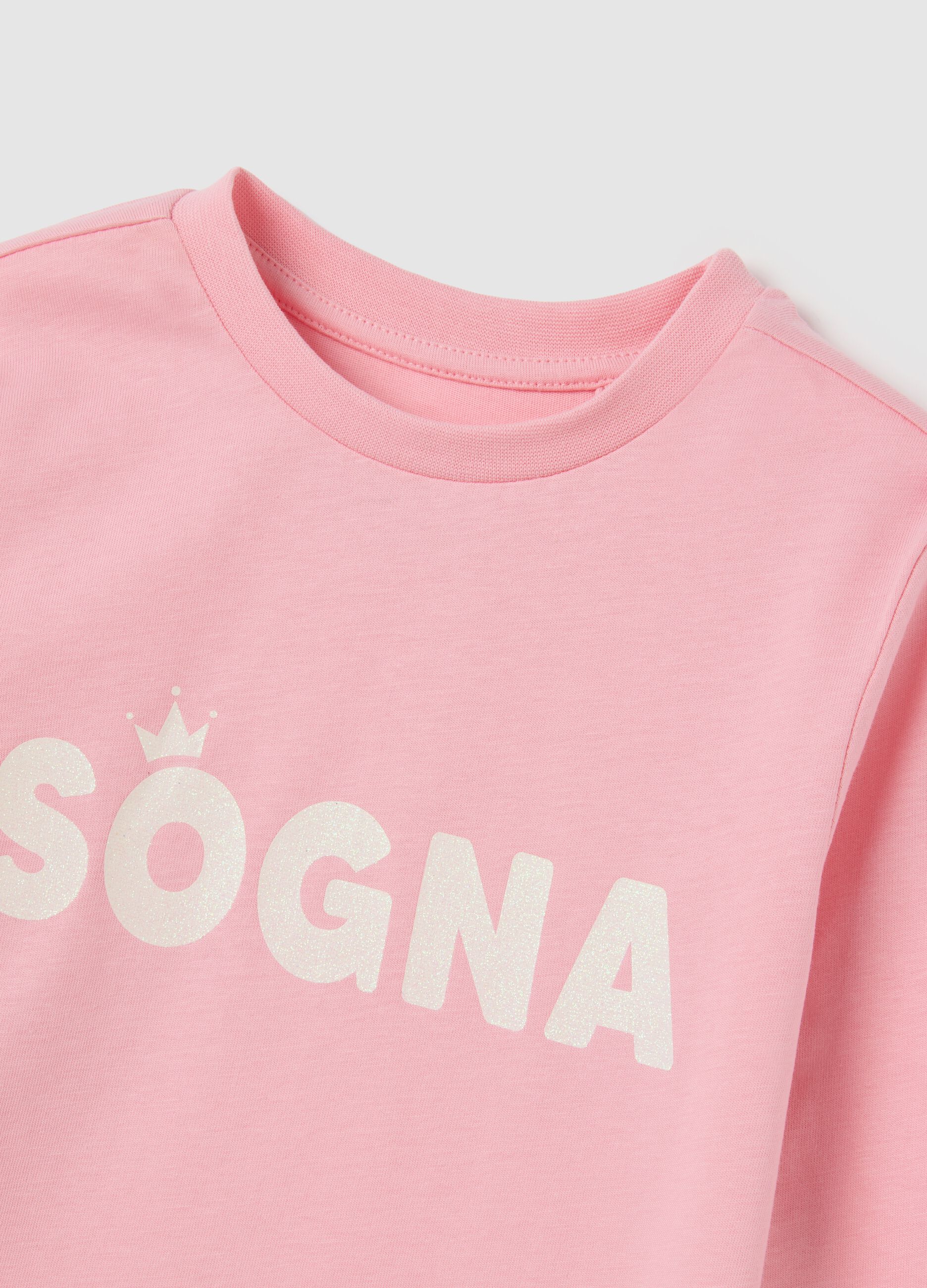 Girls' pure cotton pink regular fit top with print