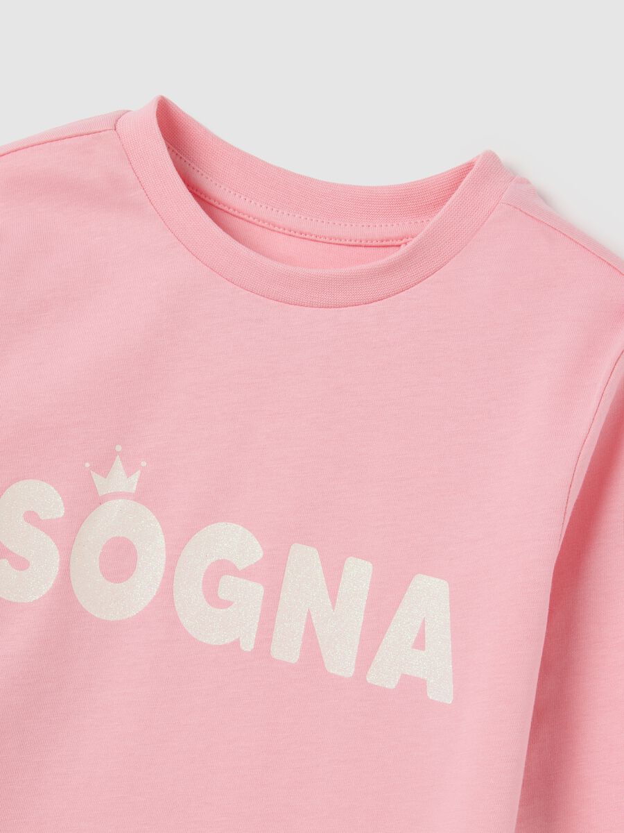 Girls' pure cotton pink regular fit top with print_2