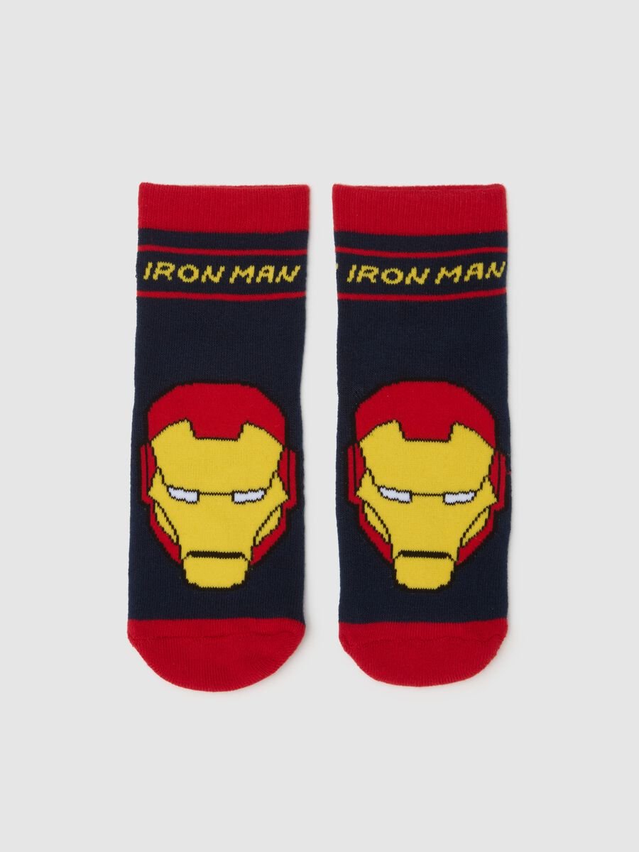 Kids' multicolour Iron Man non-slip cotton socks_1