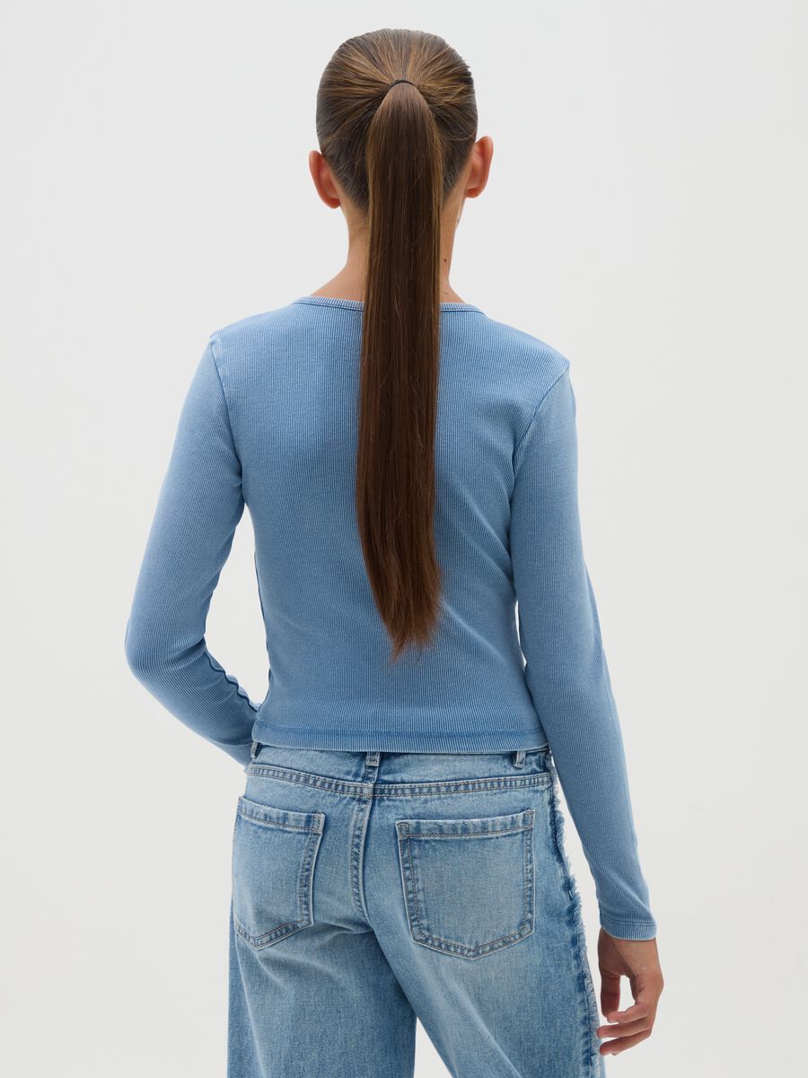 Girls' Blue Stretch Cotton Regular Fit Top_1