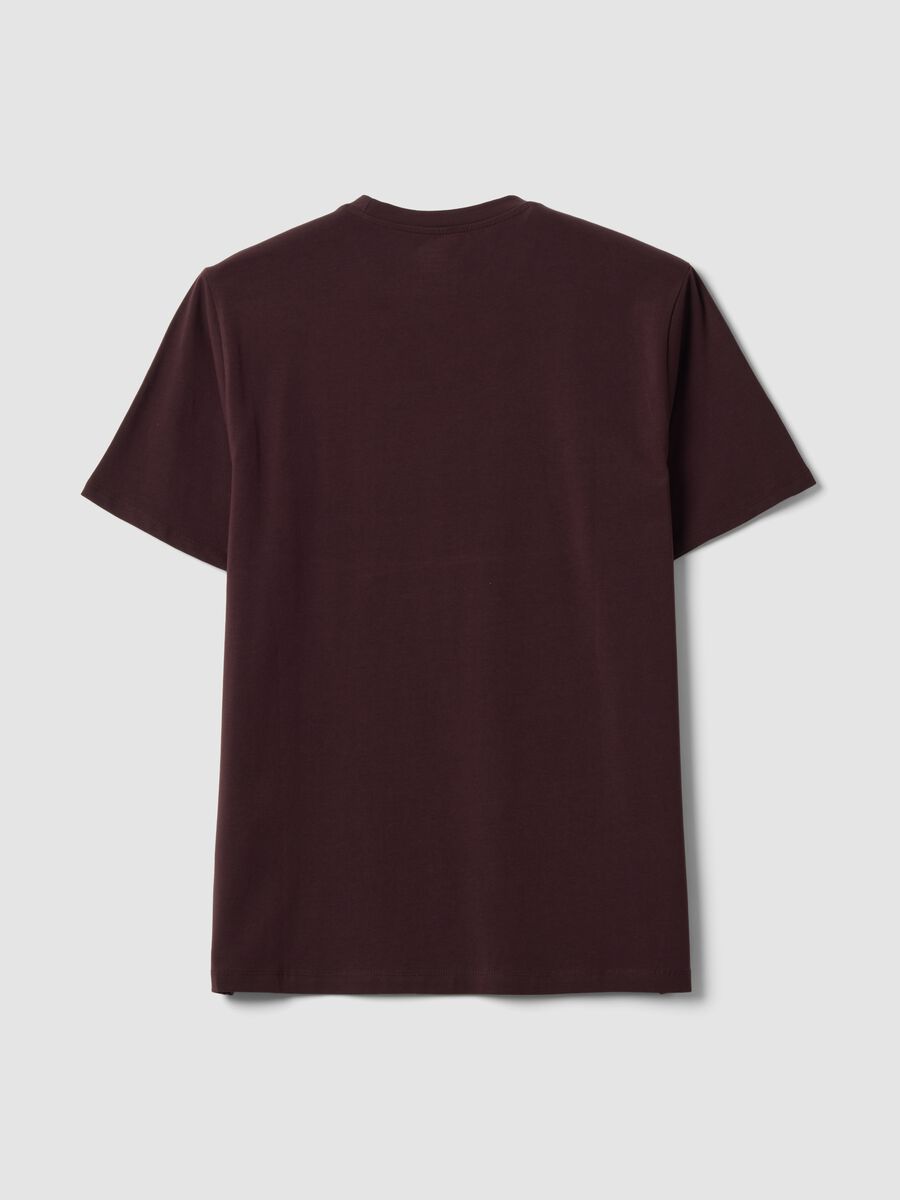 T-shirt marrone in cotone organico a maniche corte slim fit_6