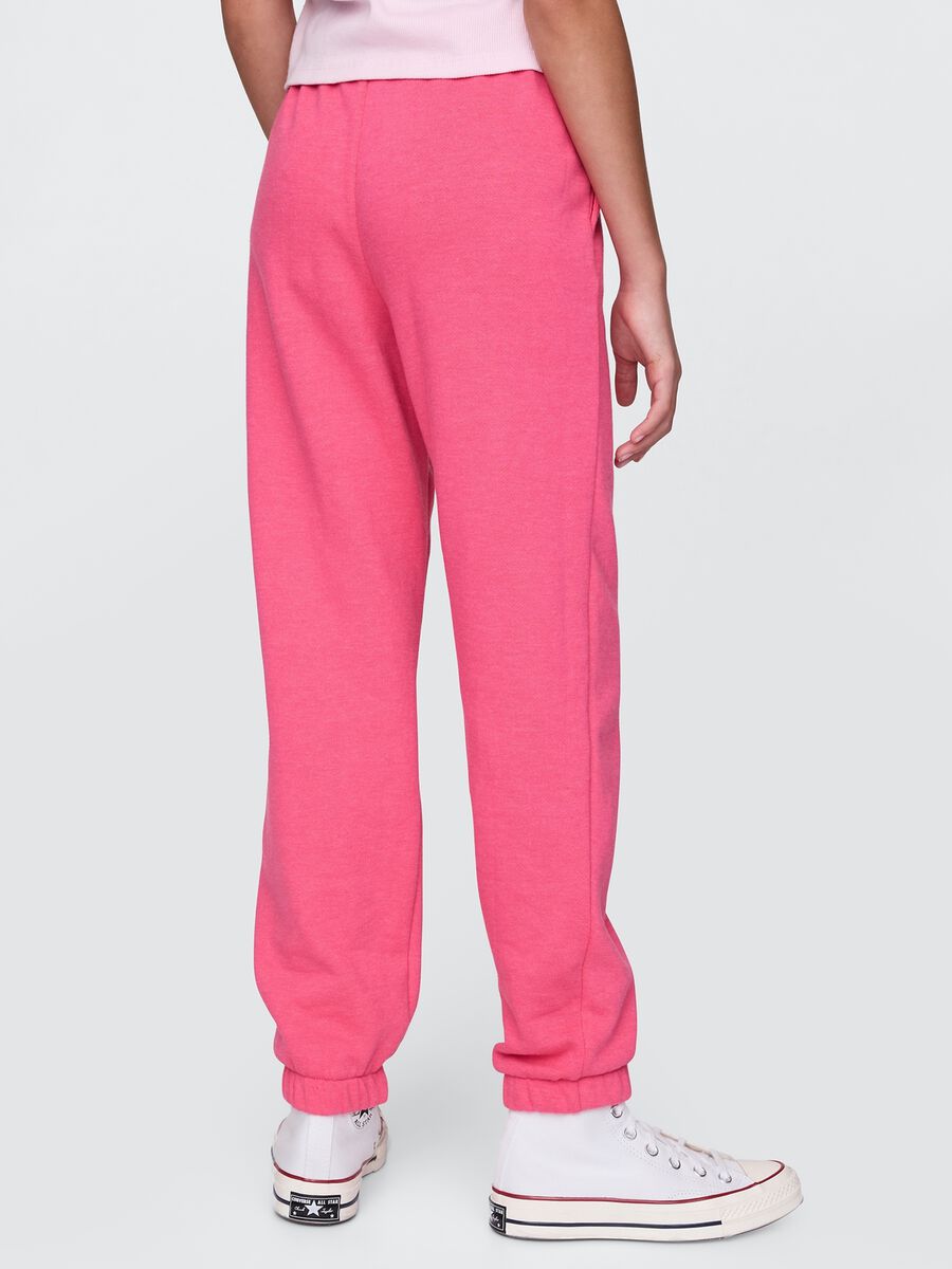 Pantaloni jogger in misto cotone rosa da ragazza regular fit_2