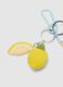 Multicolor pure cotton knitted keyring with lemon_2