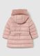Regular fit padded pink jacket for girls with hood and zip_1
