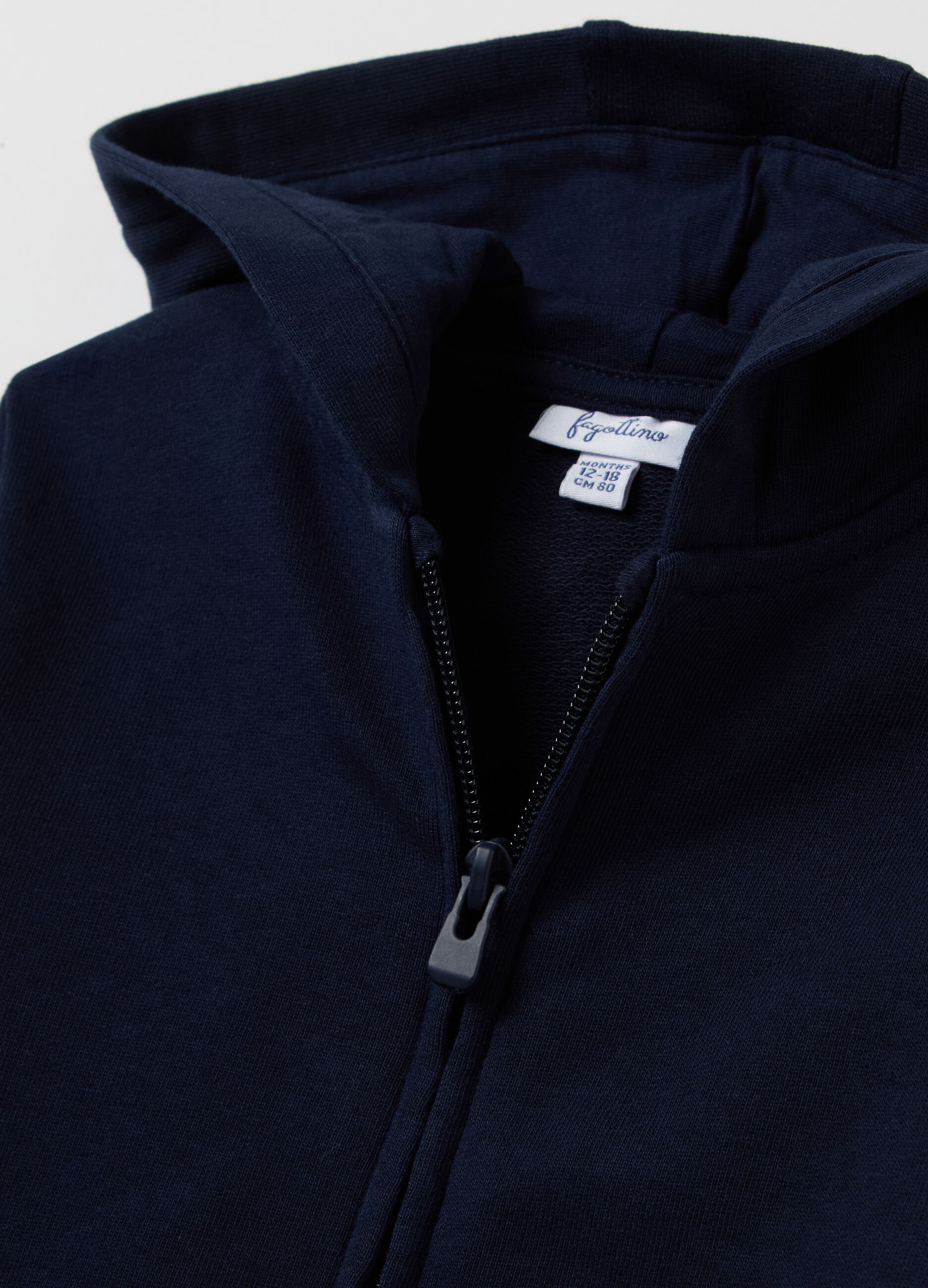 Full-zip in French Terry con cappuccio