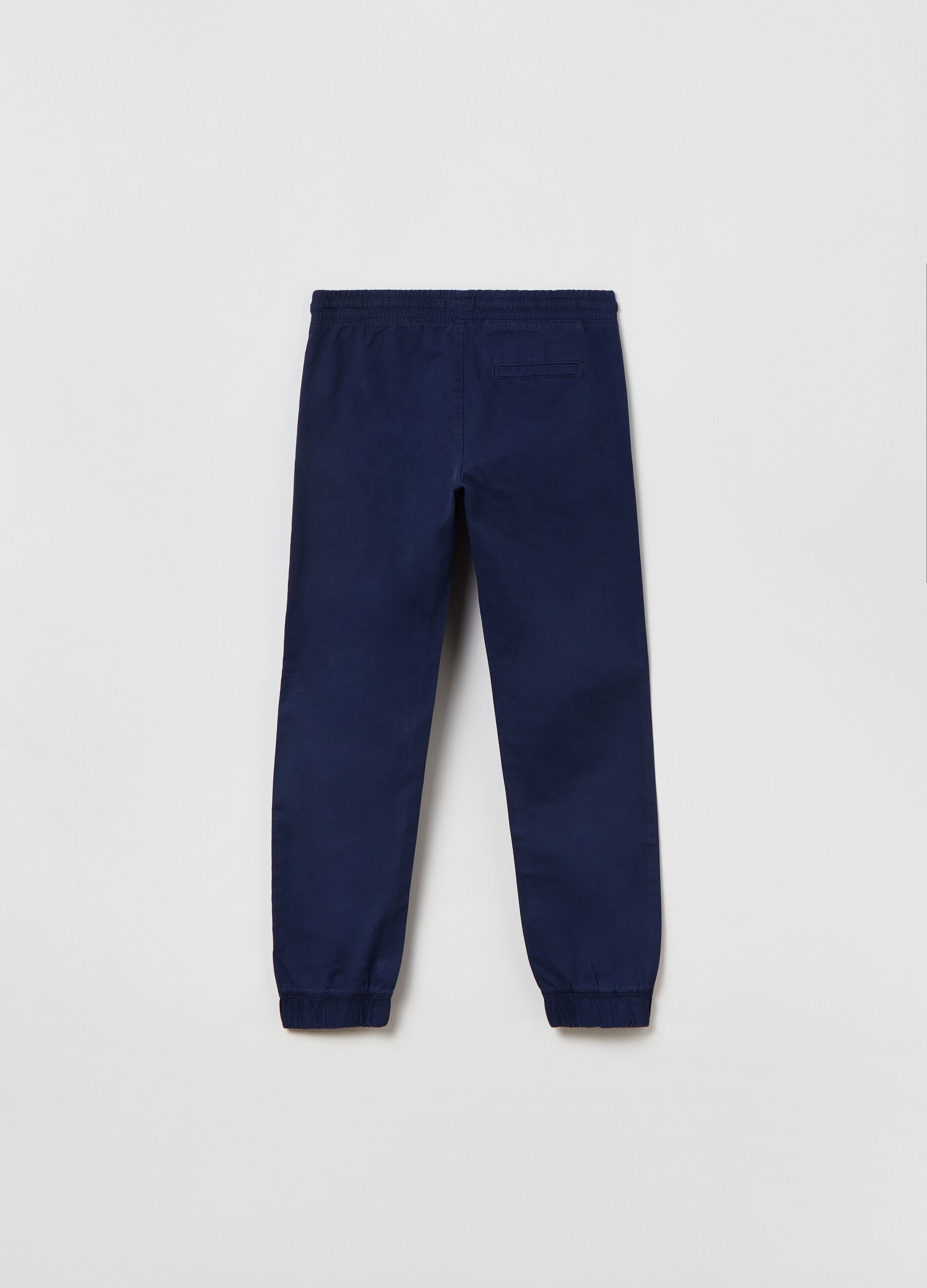 Cotton dobby jogger trousers