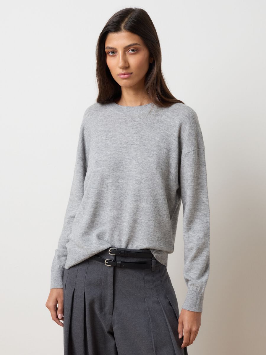 Grey pure wool sweater regular fit_1