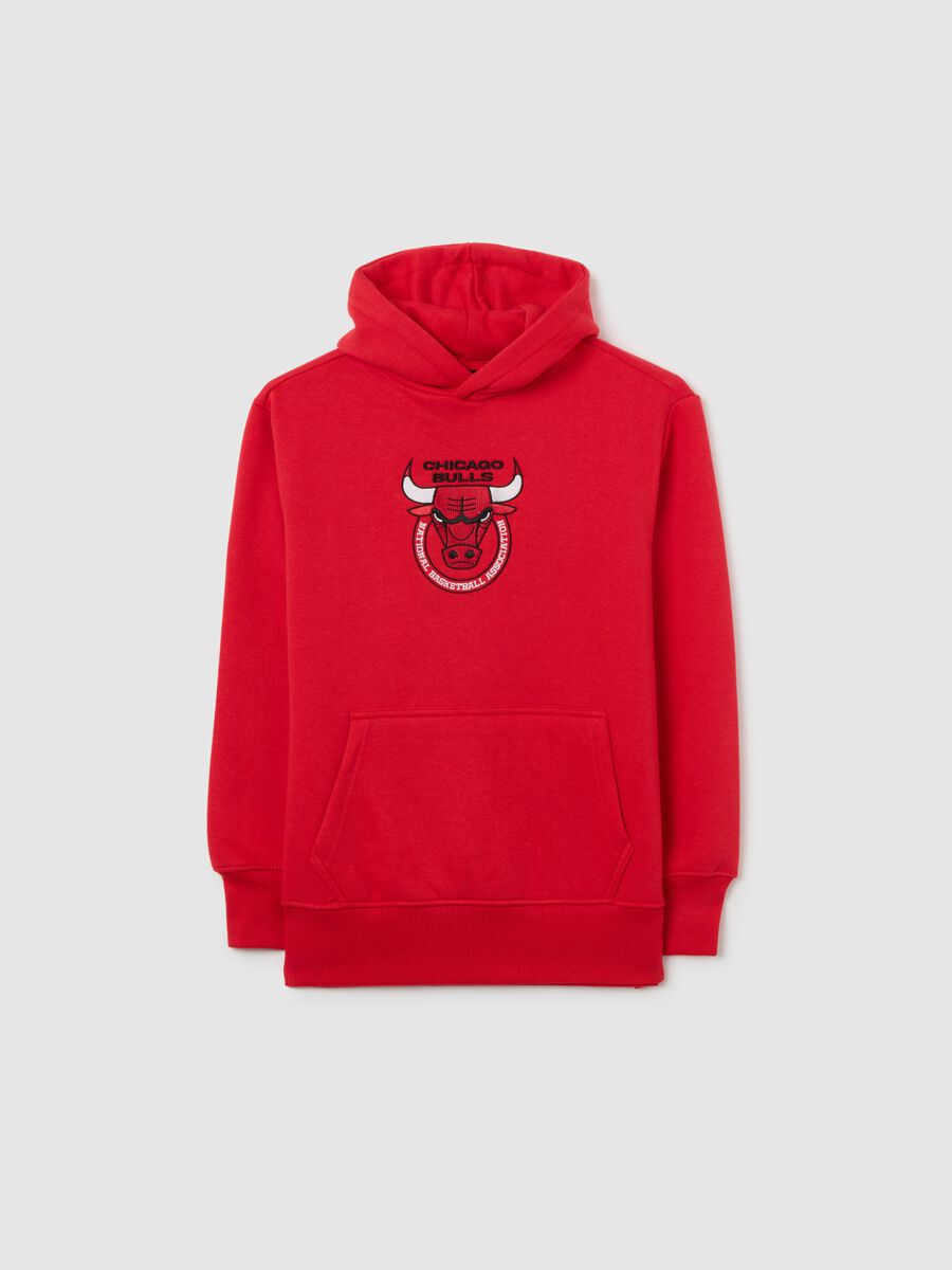 Children's red cotton blend sweatshirt regular fit with Chicago Bulls logo_0
