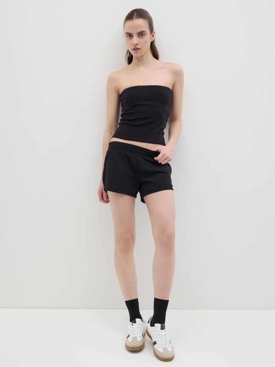 Women's black pure cotton top regular fit_0