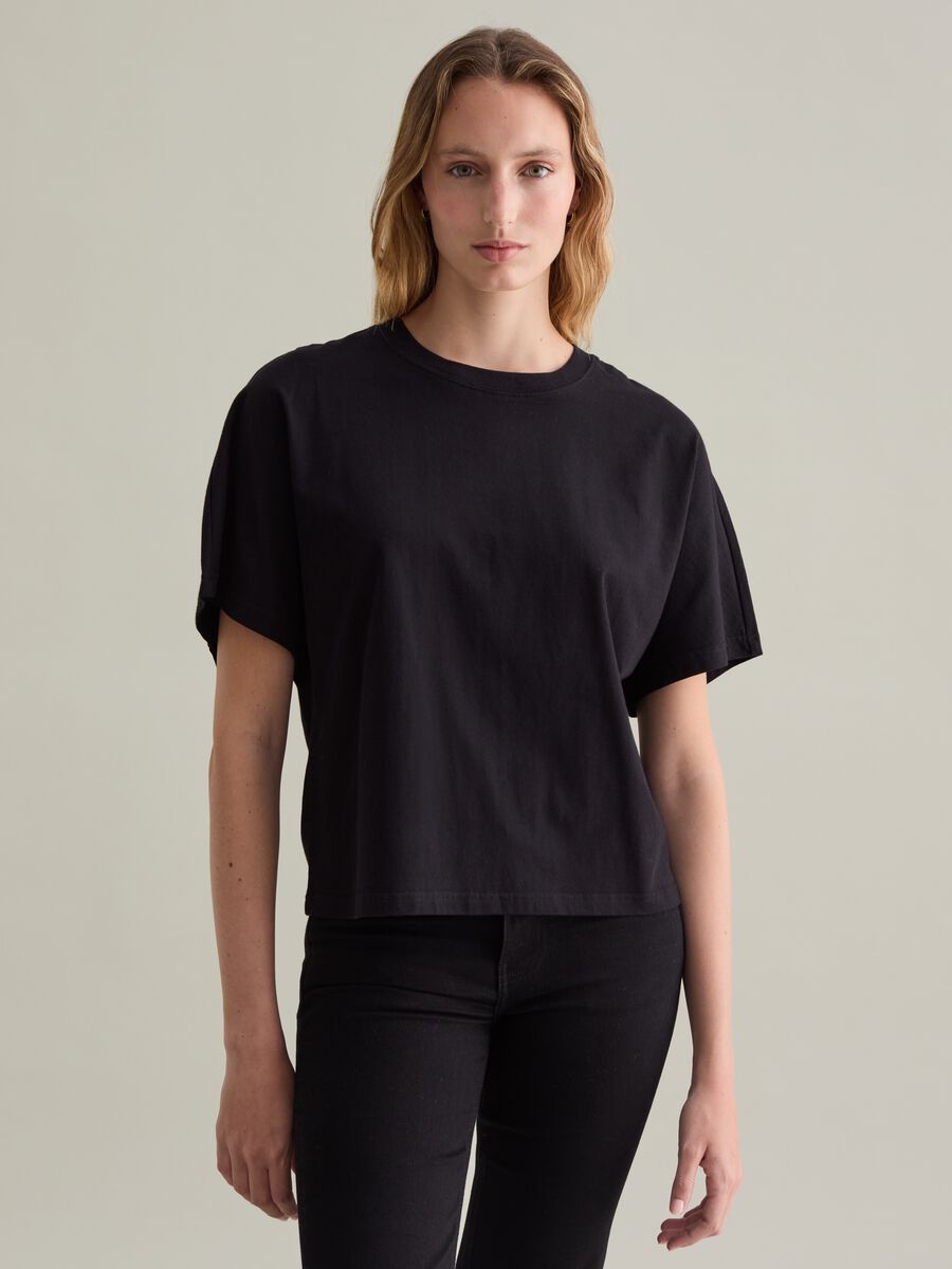 Cotton T-shirt with fringe_0