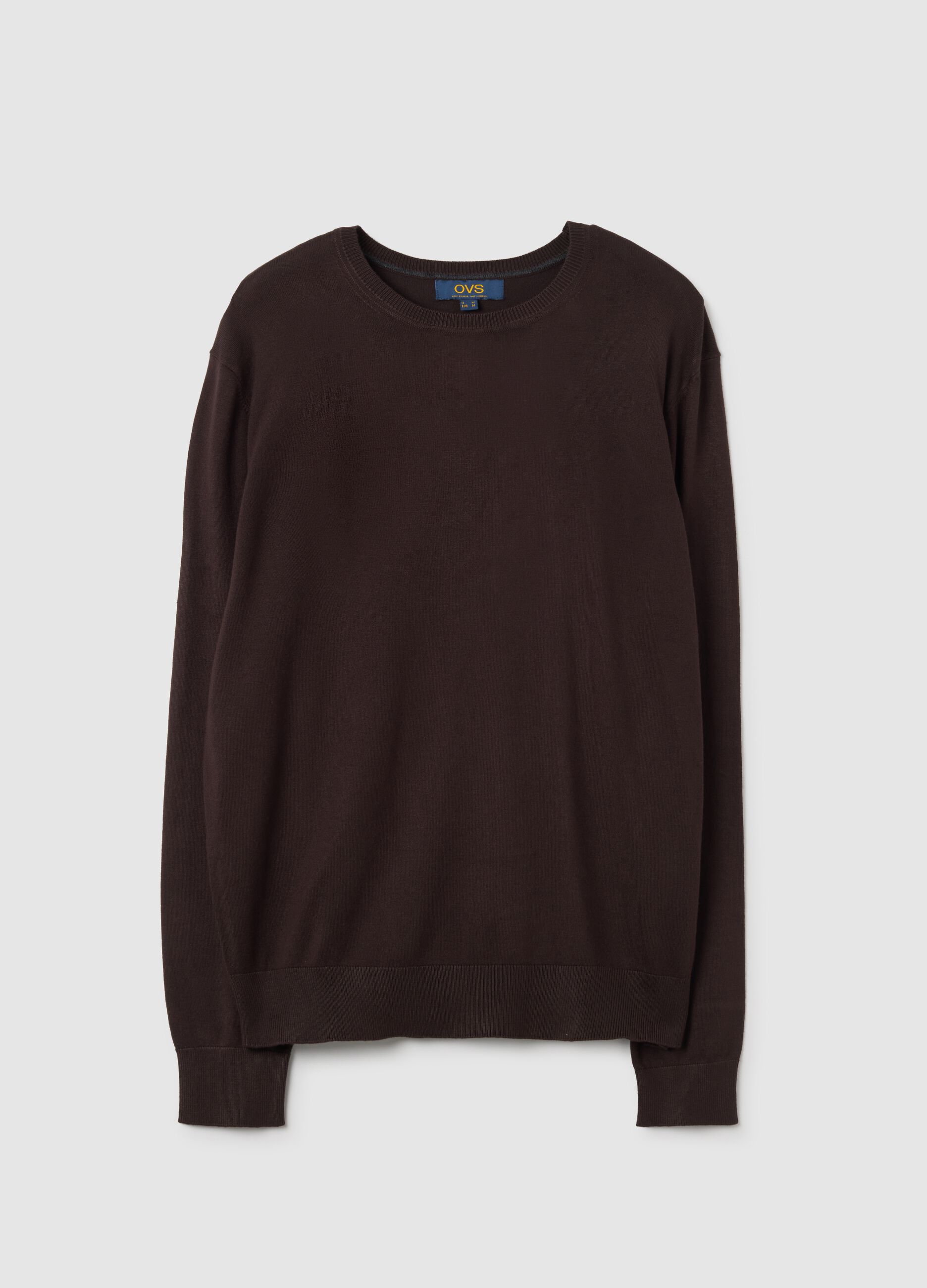 Brown viscose blend regular fit jumper