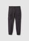 Grey slim fit stretch cotton cargo trousers_4