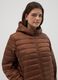Brown padded regular fit jacket with zip and hood_0