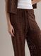 Brown openwork wide-leg trousers with elasticated waistband_3