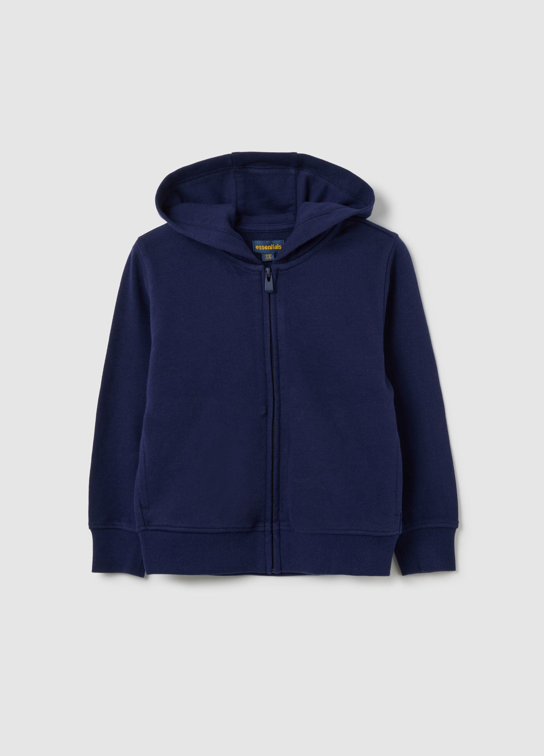 Girls' sweatshirt in pure blue cotton regular fit