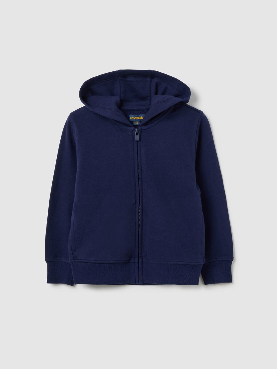 Felpa da bambina in puro cotone blu regular fit_0