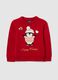 Regular fit red girls' jumper with penguin pattern_0