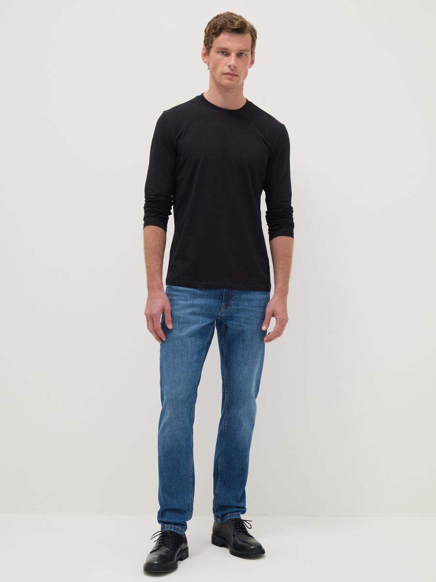 Slim fit stretch cotton blue jeans_0