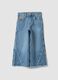 Light blue wide-leg pure cotton jeans_0