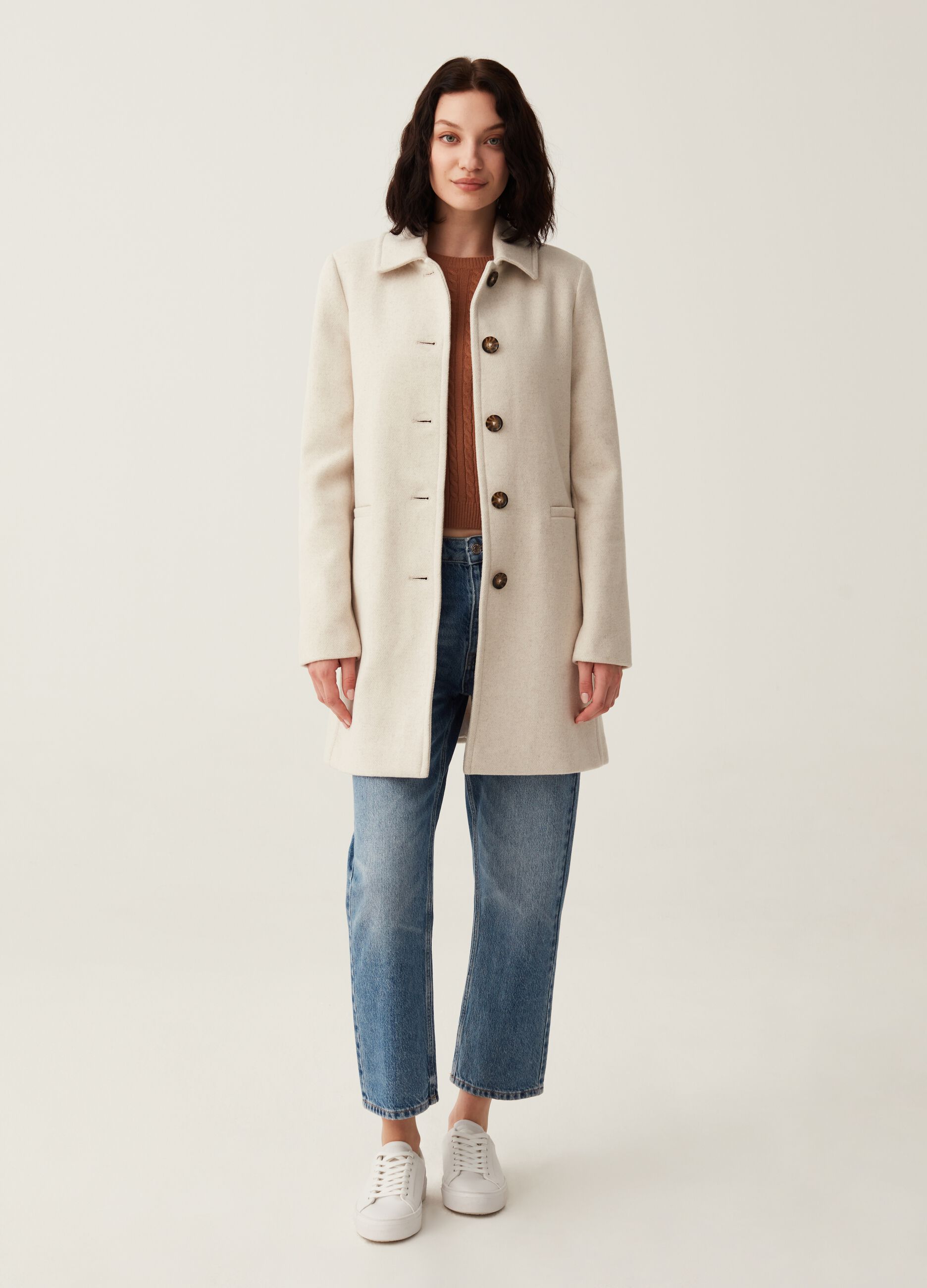 Cappotto monopetto con colletto_0