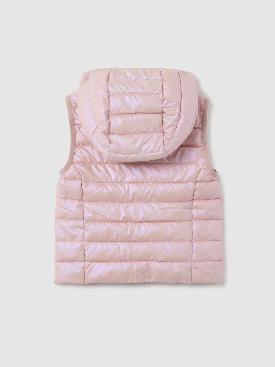 Girls' Sleeveless Padded Pink Hooded Gilet_1