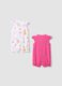 Multicolour Pure Cotton Baby Girl Romper Twin Pack_1