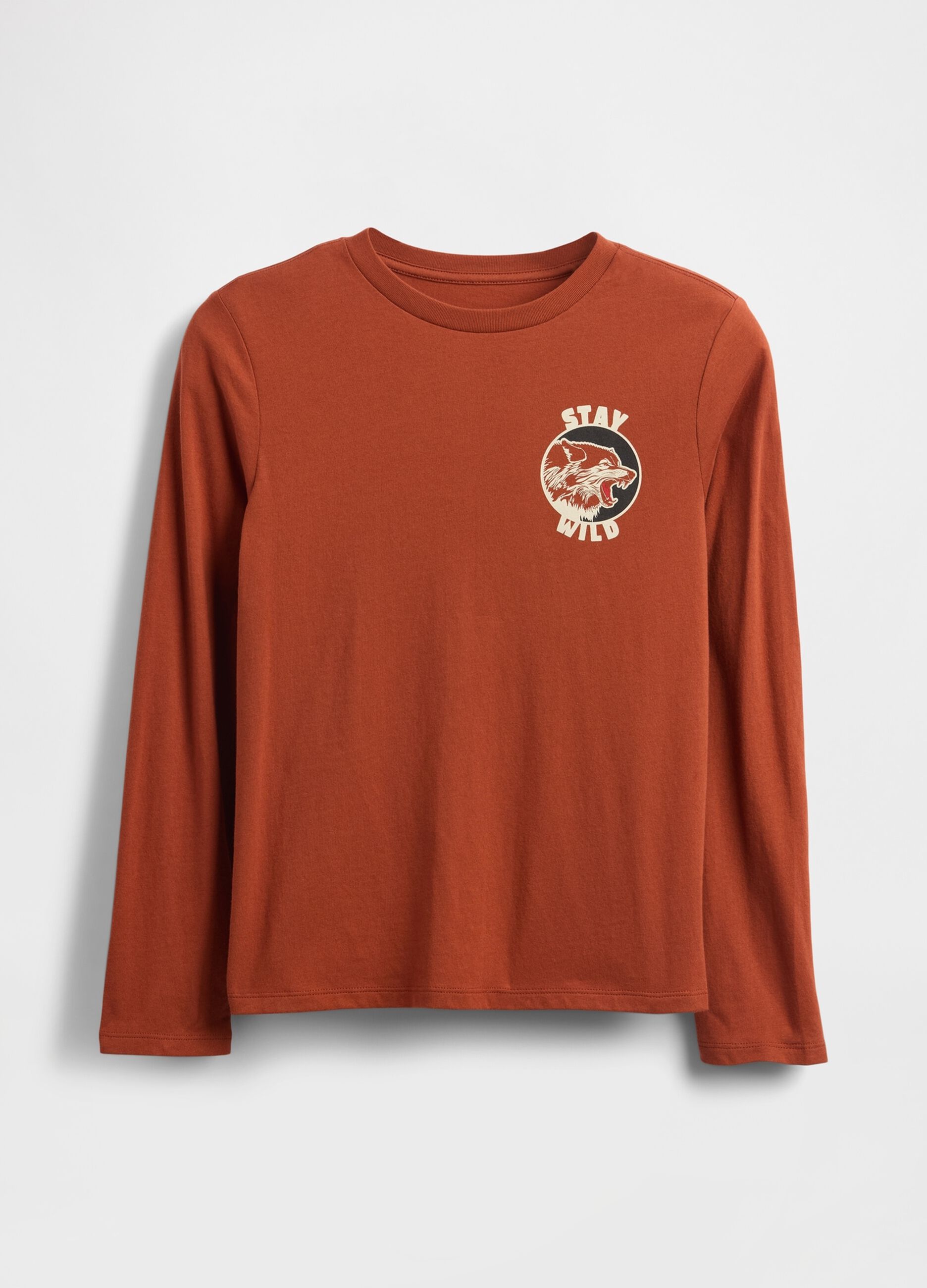 Orange Long Sleeve Cotton T-shirt