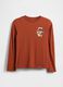 Orange Long Sleeve Cotton T-shirt_0