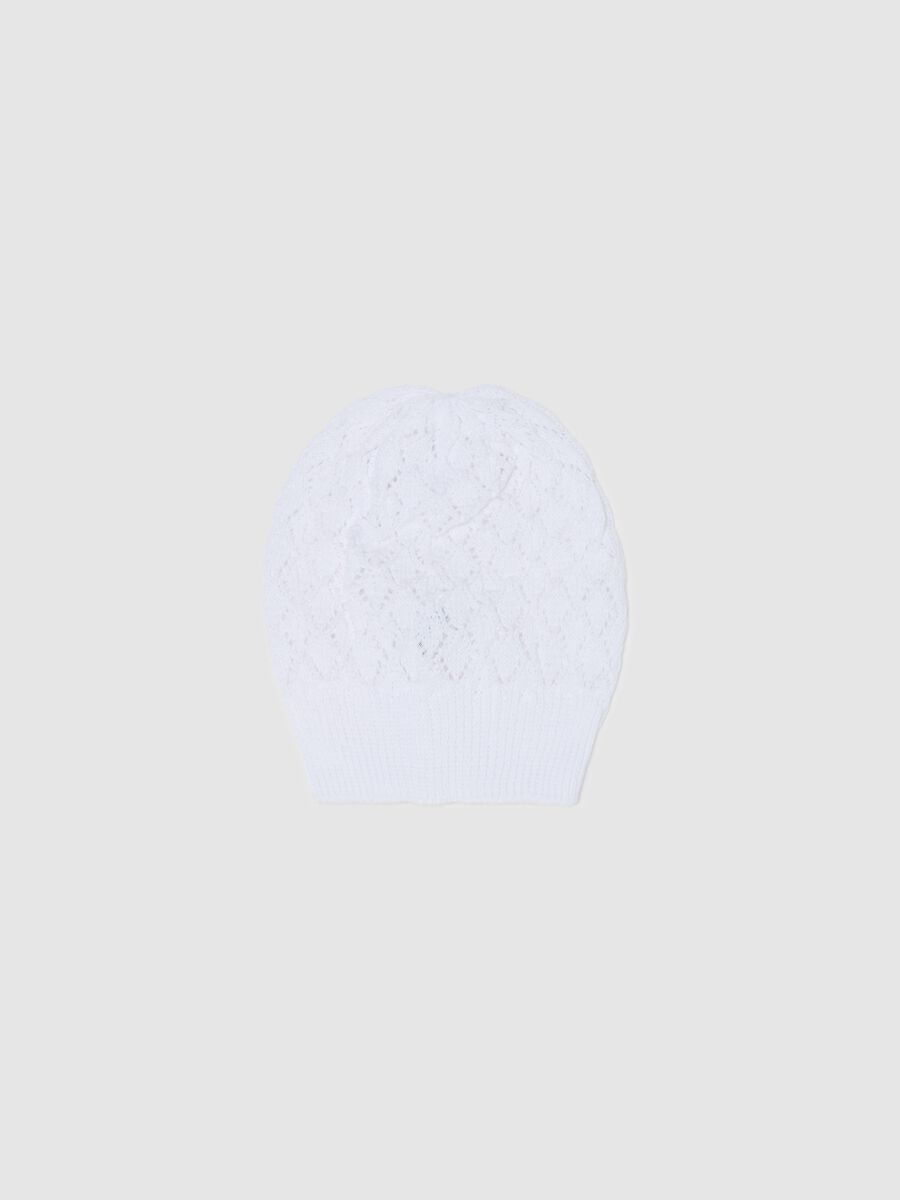 Hat in cotton with openwork weave_0