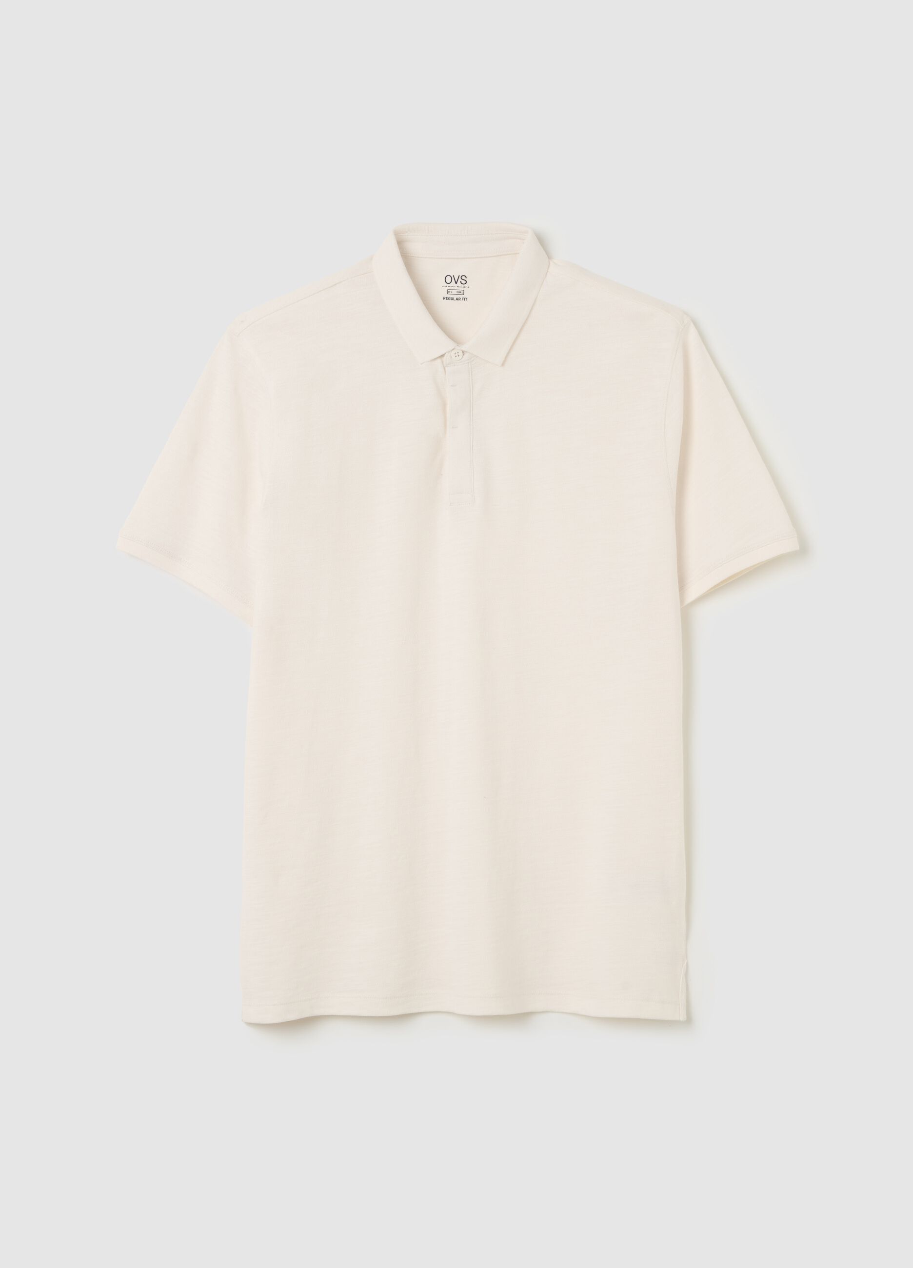 Regular-fit polo shirt in jersey slub
