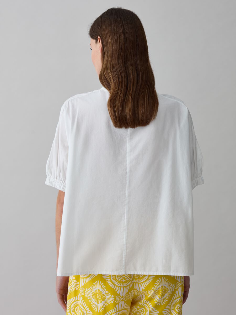 Poplin blouse with puff sleeves_2