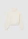 Girls' white turtleneck jumper, regular fit and knitted_3