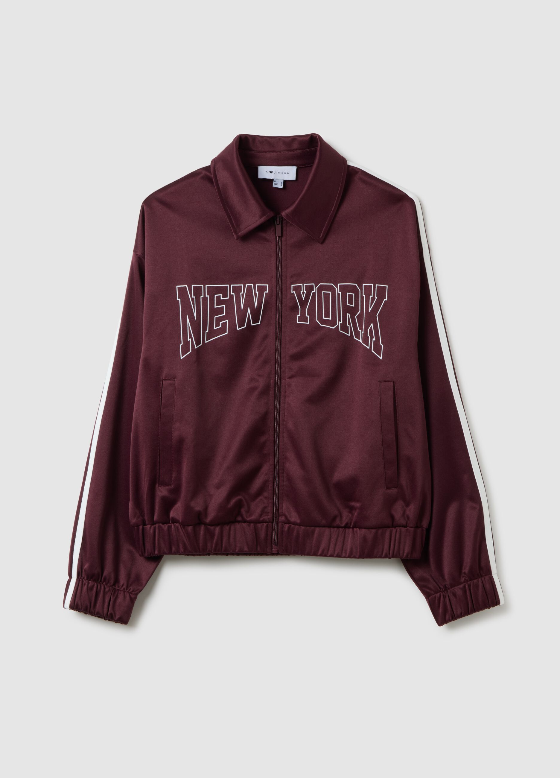 Felpa in misto cotone rossa regular fit con zip