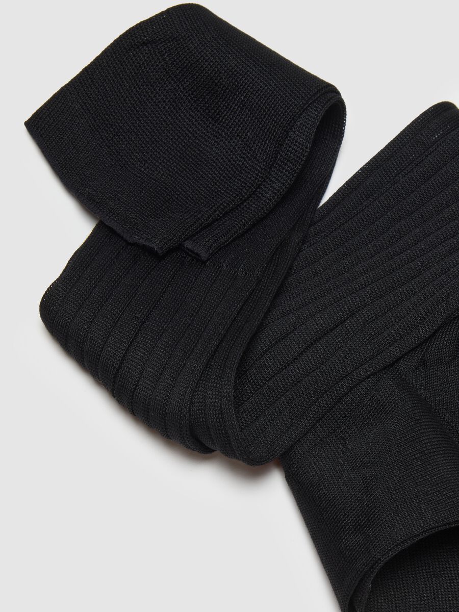 Three-pack of long black pure cotton socks_2