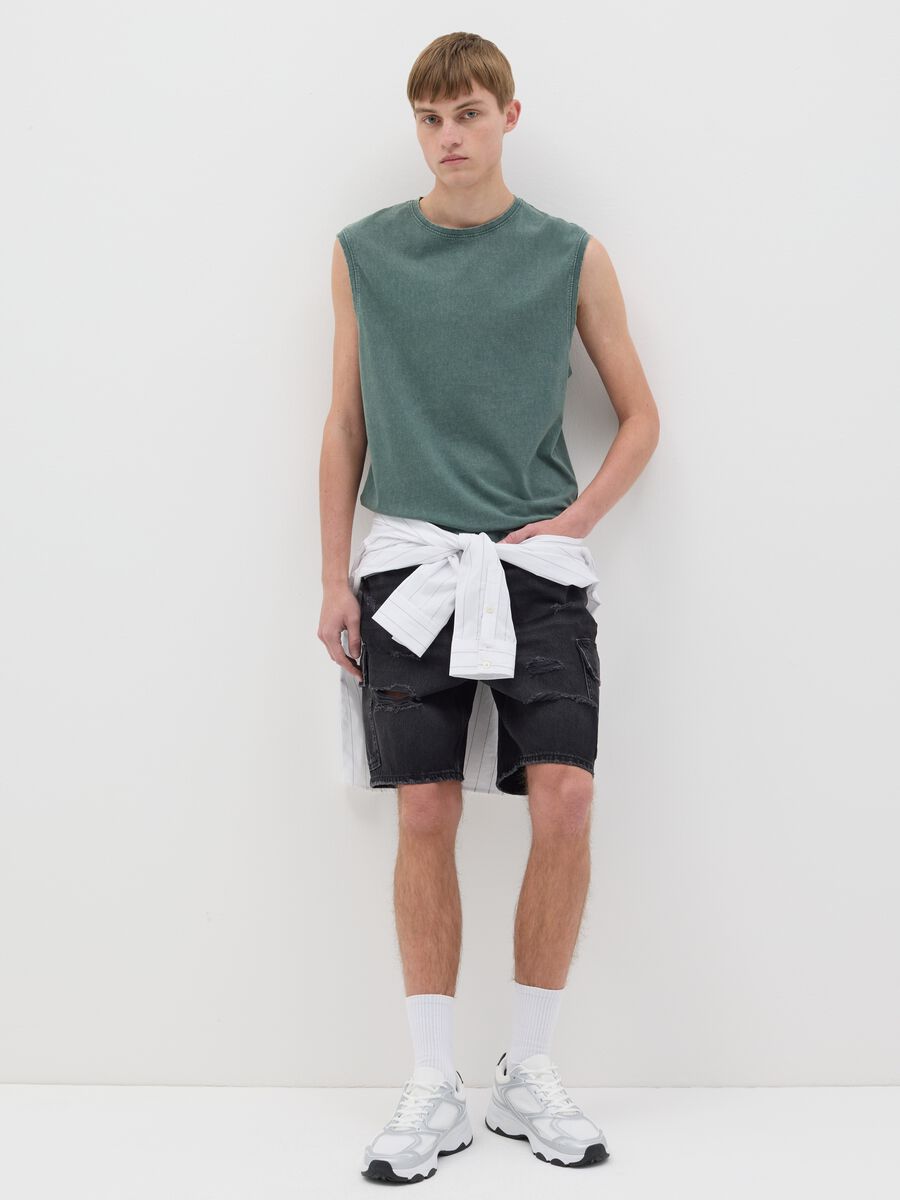 Cotton racerback vest with round neck_1