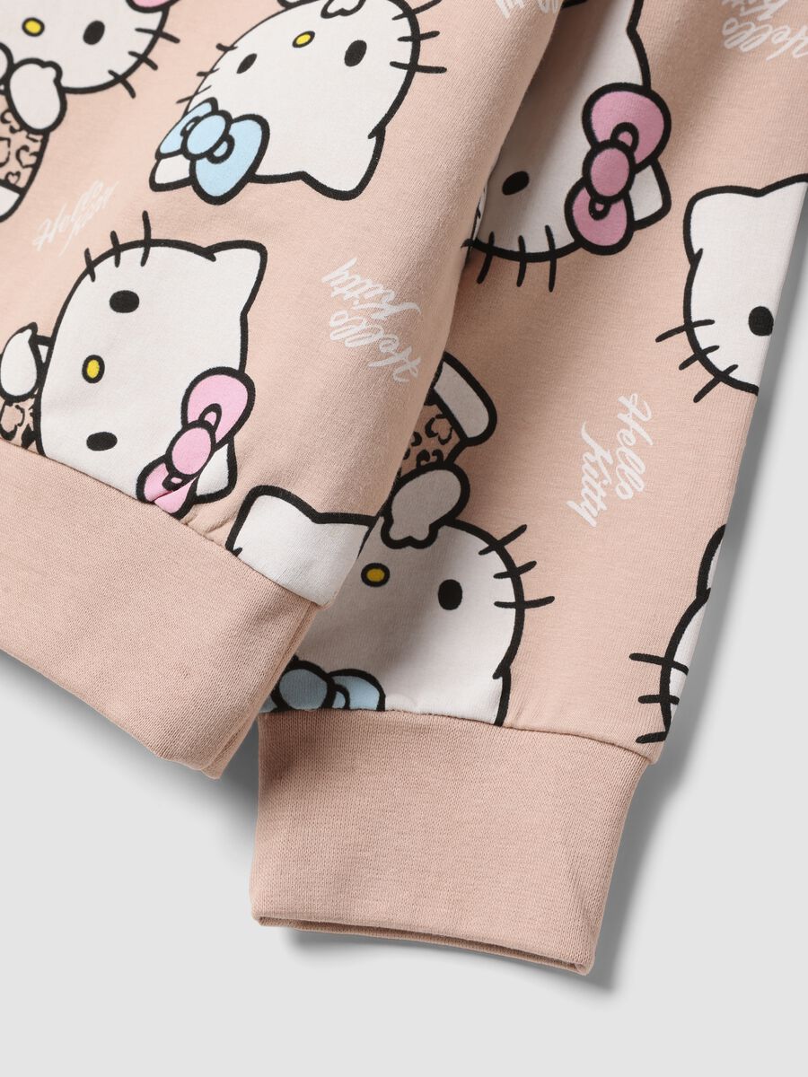 Pink stretch cotton Hello Kitty patterned sweatshirt for girls_3
