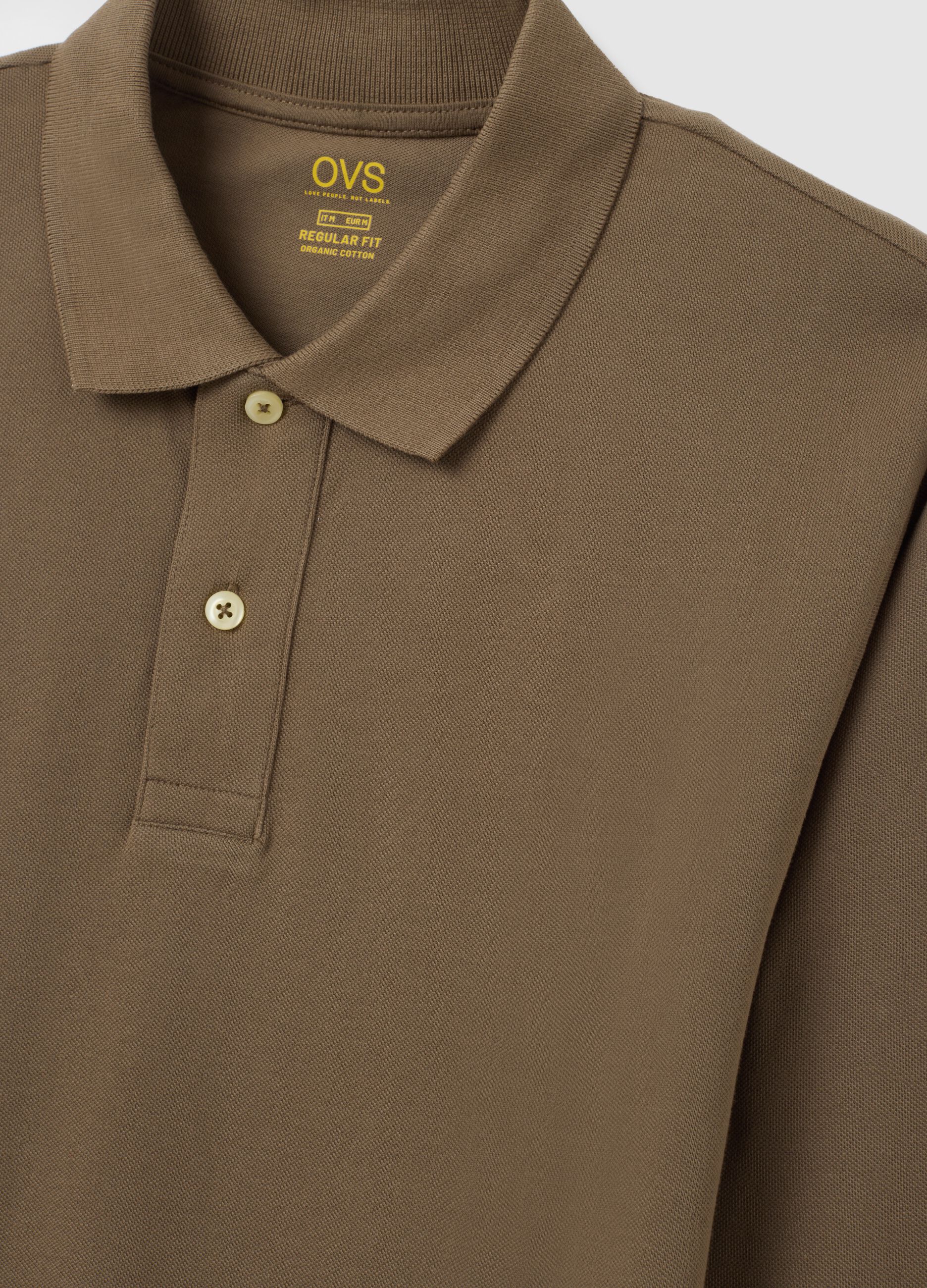 Polo in puro cotone marrone regular fit