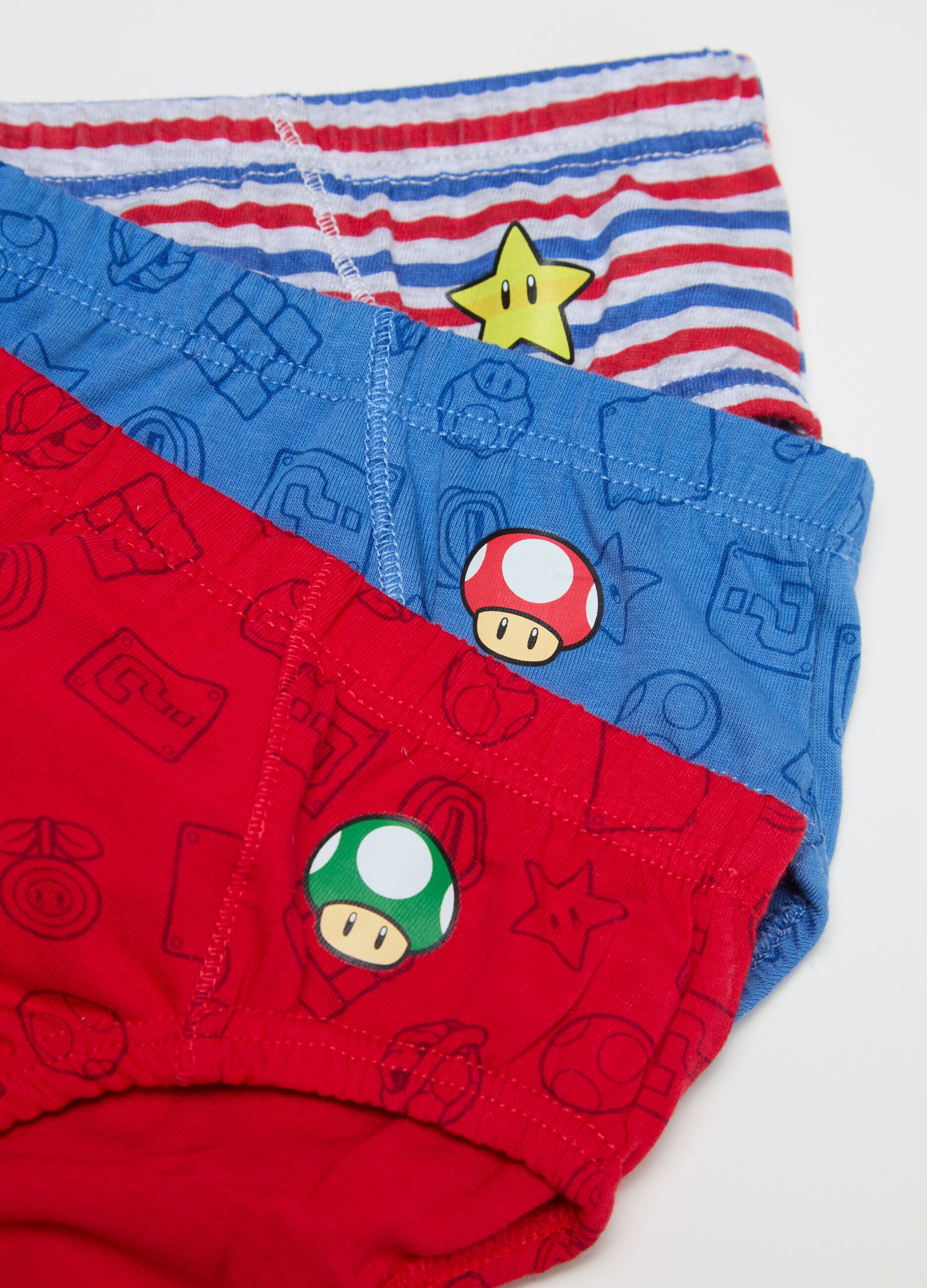 Three-pack cotton briefs with Super Mario™ print