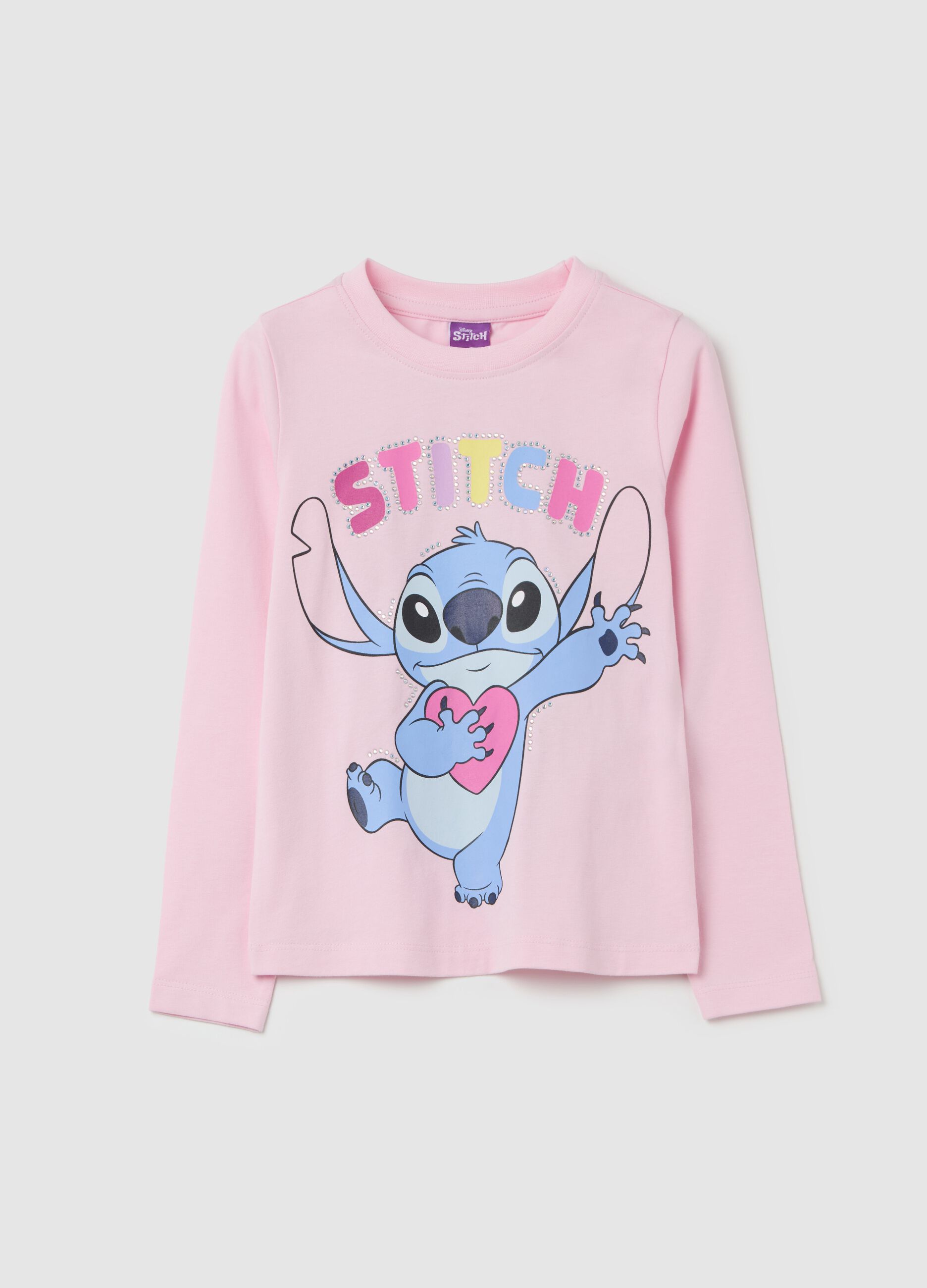 Long-sleeved T-shirt with Stitch print