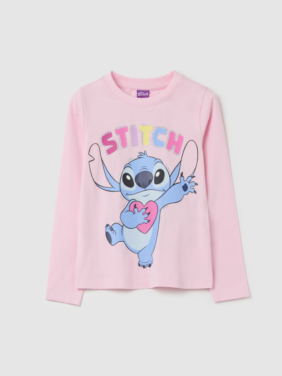Long-sleeved T-shirt with Stitch print_0